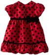 Sweet Heart Rose Baby-girls Infant Polka Dot Special Occasion Dress, Red/Black, 18 Months