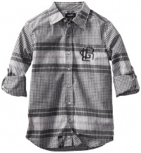 Lrg - Kids Boys 8-20 Offshore Yarn Dye Woven Shirt, Black, Medium Lrg - Kids Boys 8-20 Offshore Yarn Dye Woven Shirt, Black, Medium