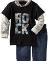 Calvin Klein Boys 2-7 Slider with Hood And Jeans, Assorted, 3T