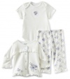 Little Me Baby-Girls Newborn Petite Floral Take Me Home Sleepwear Set , Purple Floral, 3 Months