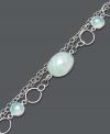 Add sweet shimmer and a touch of polish. Studio Silver's delicate multi-chain bracelet highlights oval and round-cut chalcedony (10-8/10 ct. t.w.) set in sterling silver. Approximate length: 7-1/2 inches.
