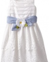 Bloome Girls 7-16 Tiered Eyelet Dress, White, 14