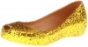 Mini Melissa Ultragirl Glitter Ballet Flat (Little Kid),Gold Glitter,3 M US Little Kid