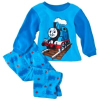 AME Thomas and Friends Boys Blue 2 Piece Fleece Pajama Set, Size 4t