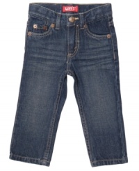 These slim-fit jeans from Levi's® will have your baby boy ready to rock! These slim-fit jeans from Levi's® will have your baby boy ready to rock!