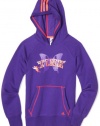 Adidas Girls 7-16 Disney Tinkerbell Pullover Hoodie, Sharp Purple/Turbo, Small