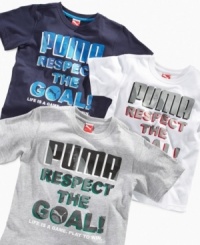 Let him show his respect in this graphic T-Shirt from Puma. Let him show his respect in this graphic T-Shirt from Puma.