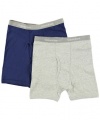 Calvin Klein Boys Boxer Briefs 2-Pack (Sizes 8 - 18) - gray/navy, 16 - 18