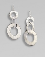 Three, sleek sterling silver links in a classic drop design. Sterling silverDrop, about 2.12French wire backImported 