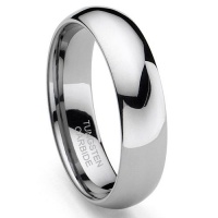 Tungsten Carbide Men's Plain Dome Wedding Band Sz 15.0