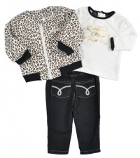 Calvin Klein Infant Girls Cheetah Jacket 3Pc Pant Set (12M) Calvin Klein Infant Girls Cheetah Jacket 3Pc Pant Set (12M)