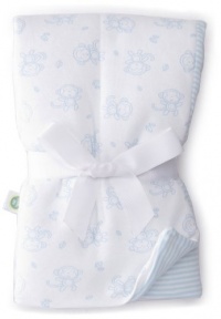 Little Me Baby-Boys Newborn Monkey Puff Blanket, White/Light Blue, One Size Little Me Baby-Boys Newborn Monkey Puff Blanket, White/Light Blue, One Size