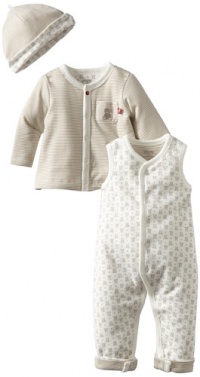 Little Me Baby-Boys Newborn Tiny Bears Coverall Jacket And Hat Set, Oatmeal Multi, 9 Months