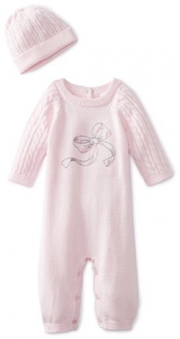 Little Me Baby-Girls Newborn Bow Sweater Coverall And Hat, Light Pink, 6 Months Little Me Baby-Girls Newborn Bow Sweater Coverall And Hat, Light Pink, 6 Months
