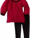 Splendid Littles Baby-Girls  Geo Dot Tunic Set, Raspberry, 18-24