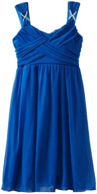 Ruby Rox Kids Girls 7-16 Cross Front Mesh Dress, Royal Blue, Small Ruby Rox Kids Girls 7-16 Cross Front Mesh Dress, Royal Blue, Small
