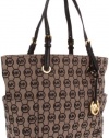 Michael Kors Grayson Signature / Monogram Tote - Side Pockets - Black (MK BAGS, PURSES, HANDBAGS, TOTES)