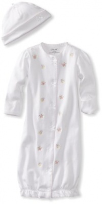 Little Me Baby-girls Newborn Dainty Gown And Hat, White, 0-3 Months