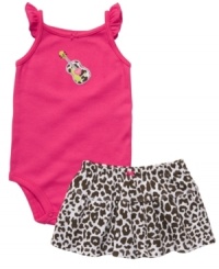 Yee-haw! Lasso her up some country-girl style and comfort with this fun bodysuit and skirt set from Carter's. Yee-haw! Lasso her up some country-girl style and comfort with this fun bodysuit and skirt set from Carter's.