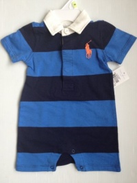 Ralph Lauren Baby Blue Rugby Big Pony Shortall Shorts, Size 3 Months Ralph Lauren Baby Blue Rugby Big Pony Shortall Shorts, Size 3 Months