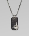 Polished sterling silver chain tastefully adorned with a north star dog tag.Sterling silverLength, about 22Pendant, about 1½ x ¾Imported