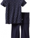 Splendid Littles Baby-boys Newborn Point Dume Tee and Pant Set, Navy, 3-6 Months