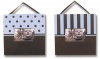 Trend Lab Striped and Dot Two Picture Frame Set in Brown/Blue