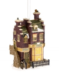 Bah! Humbug! This brilliantly crafted porcelain ornament displays Ebeneezer Scrooge's counting house, invoking the spirit of change and generosity during the Christmas season. Intricately painted to mirror Dickens' beautiful settings from A Christmas Carol. Bah! Humbug! This brilliantly crafted porcelain ornament displays Ebeneezer Scrooge's counting house, invoking the spirit of change and generosity during the Christmas season. Intricately painted to mirror Dickens' beautiful settings from A Christmas Carol.