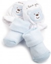 Carter's Hosiery Baby-Boys Infant Bootie Mitten Set, White/Blue, Newborn