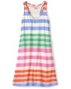 Spendid Littles' tank top dress calls forth summer fun with festive tropical stripes alternating from the shoulder to the flared hem.
