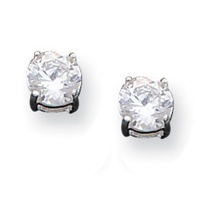 Fine Sterling Silver Round Brilliant Fair Cubic Zirconia Stud Earrings Fine Sterling Silver Round B Fine Sterling Silver Round Brilliant Fair Cubic Zirconia Stud Earrings Fine Sterling Silver Round B