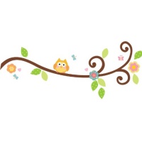 ROOMMATES RMK1861SCS Happi Scroll Branch Peel and Stick Wall Decals ROOMMATES RMK1861SCS Happi Scroll Branch Peel and Stick Wall Decals