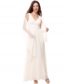 Effortlessly elegant, the soft pleats of this Alex Evenings gown are sheer brilliance.