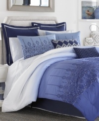 Soft, subtle hues render an allover zigzag pattern in this Sanibel sheet set from Steve Madden. Finished in pure 200-thread count cotton. Soft, subtle hues render an allover zigzag pattern in this Sanibel sheet set from Steve Madden. Finished in pure 200-thread count cotton.