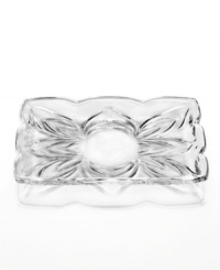 Decidedly vintage, this cut crystal tray from Godinger's Serenade collection glistens with elegant Art Nouveau style.