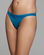 Combining the best qualities of a thong and a bikini brief, Calvin Klein's Naked Glamour Tanga is perfect for wearing with curve-hugging clothes.