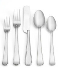 Set the table with military precision and the industrial-cool style of Army flatware. Featuring rounded edges in 18/10 stainless steel, this 20-piece set arms diners with enduring strength and shine for casual dining.