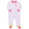 Carter's Girls  Little Strawberry 1-Piece Footie Pajama Sleepwear, Pink Green and Blue, Size: 9 months