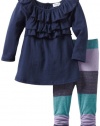 Splendid Littles Baby-Girls Newborn Shimmer Stripe Tunic Set, Sparkler, 6-12