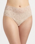 A high-wasted, panty with figure-flattering coverage everywhere you need it and lace-covered midsection for svelte results.Cotton gusset Trim: 79% nylon/21% spandex Cotton; hand wash Made in USA