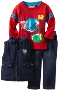 Kids Headquarters Baby-Boys Infant Three Piece Puffy Vest with Long Sleeve Tee and Jean, Navy, 24 Months Kids Headquarters Baby-Boys Infant Three Piece Puffy Vest with Long Sleeve Tee and Jean, Navy, 24 Months