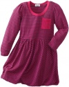 Splendid Littles Girls 2-6x Naples Stripe Bubble Dress, Dragonfruit, 2T