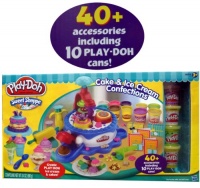 Play-Doh Sweet Shoppe Cake & Ice Cream Confections 40+ Accessoried + 10 Cans of Play Doh Play-Doh Sweet Shoppe Cake & Ice Cream Confections 40+ Accessoried + 10 Cans of Play Doh