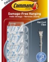 Command Flat Cord Clips, Clear, 4-Clip