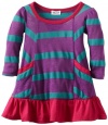 Splendid Littles Baby-Girls Newborn Seville Stripe Jersey Dress, Deep Plum/Jade, 6-12