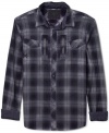 This plaid shirt from Guess has standout details to make for an eye-catching look this season.