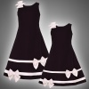 Size-4 RRE-46240H BLACK IVORY SATIN VELVET BOWS and BANDS Special Occasion Wedding Flower Girl Holiday Pageant Party Dress,H346240 Rare Editions LITTLE GIRLS