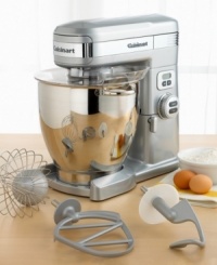 Take charge of your baking and start mixing bigger batches with professional power and an assortment of helpful attachments to handle any task. A die-cast metal body is built for durability while the polished stainless steel bowl has the capacity for even the biggest baking jobs. Three-year limited product warranty. Five-year motor warranty. Take charge of your baking and start mixing bigger batches with professional power and an assortment of helpful attachments to handle any task. A die-cast metal body is built for durability while the polished stainless steel bowl has the capacity for even the biggest baking jobs. Three-year limited product warranty. Five-year motor warranty.