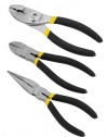 Stanley 84-114 3 Piece Basic 6-Inch Slip Joint, 6-Inch Long Nose, and 6-Inch Diagonal Plier Set