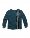 GUESS Kids Boys Little Boy Long-Sleeve Thermal Tee with , BLUE (4)